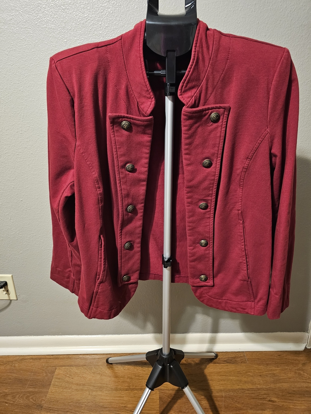Tommy Hilfiger Deep Red Military-Style Blazer